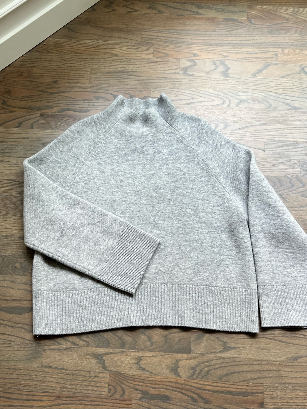 H&M Wool Grey Mock Neck boxy Sweater